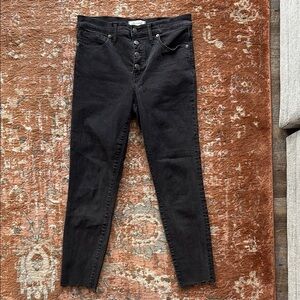 Madewell High Rise Black Jeans with Sleek Fit